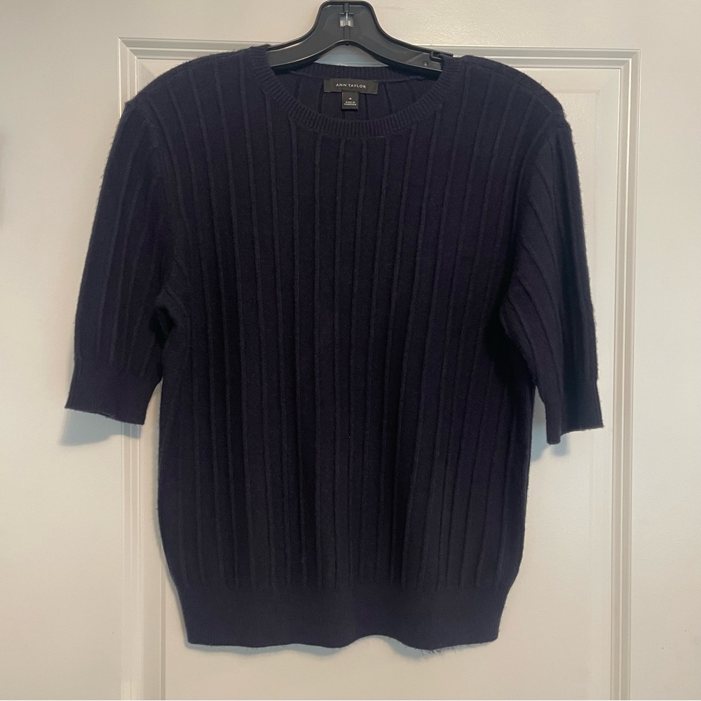 Navy Ribbed Sweater by Ann Taylor